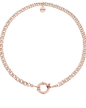 Masywny łańcuch z ozdobnym zapięciem z różowego złota, SOTHO