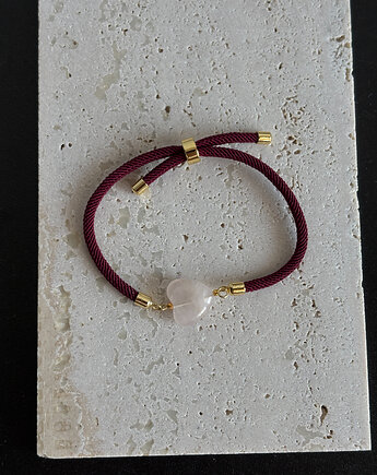 Bransoletka na sznurku z sercem Jadeit, Chmolowska Jewellery