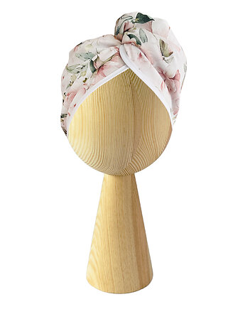 Bambusowy turban do włosów na guzik Blossom, Nandi