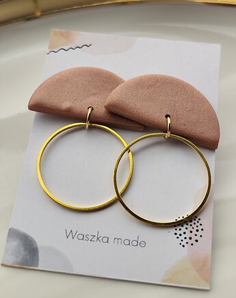 Kolczyki półkola mocca mouse, Waszkamade