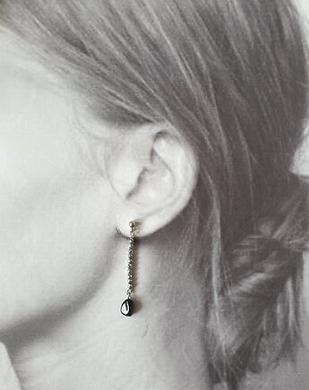 Kolczyki ROOTS czarny turmalin, hematyt, modesign