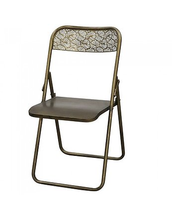 Krzesło Metalowe 2 szt. Składane Antyczne Złoto, OKAZJE - Prezent na Rocznice ślubu