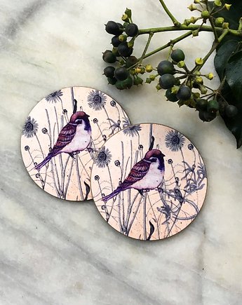 Podkładki pod kubek- Wróbel- Mazurek- Ptaki, BOSKE