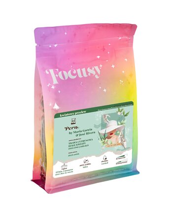 Kawa ziarnista PERU by Maria Garcia & Jose Rivera  kwiatowy przelew 200 g, Focusy