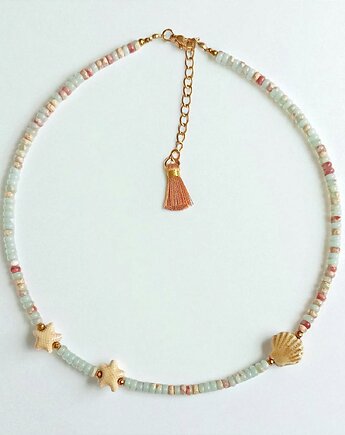 Choker: naszyjnik : pastelle summer : wersja krótka, kaktusia