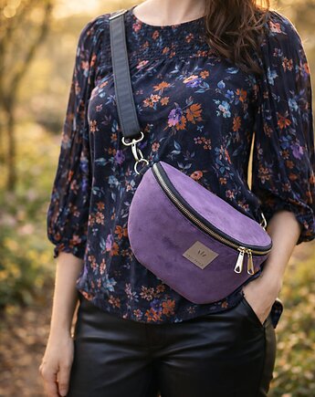 Zamszowa torebko nerka Fioletowa, sabi tatka