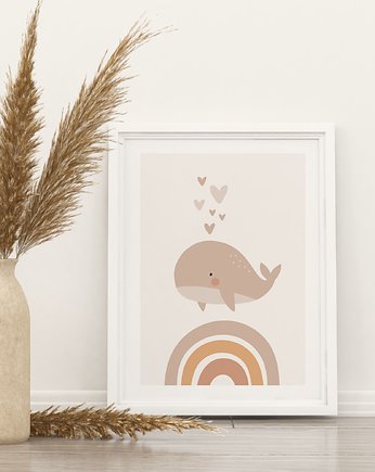 Plakat Wieloryb z Sercami P27, TamTamTu