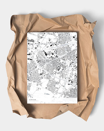 Plakat Mapa Ursusa, dzielnice Warszawy, PLAKATY GEOMETRYCZNE