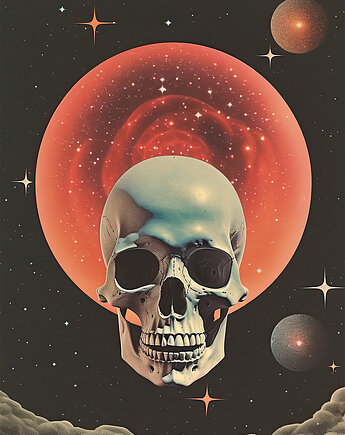 Plakat / Surrealistyczny Kolaż / Czaszka, balance
