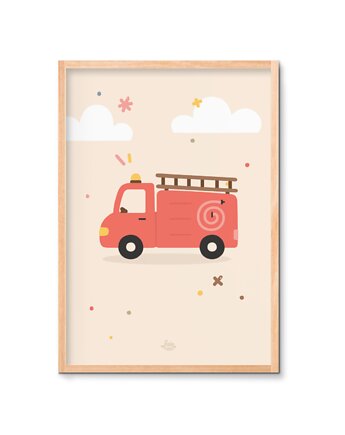 Traktor plakat Montessori, Lisia Rodzinka