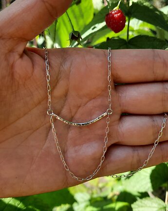 Naszyjnik ze srebra Młotkowany z łańcuszkiem, ZIĘBA