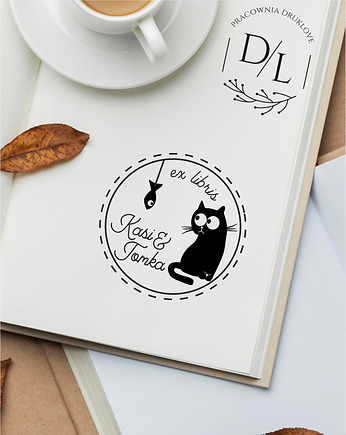 Stempel Ex Libris Exlibris personalizowany Kot 17, DrukLove