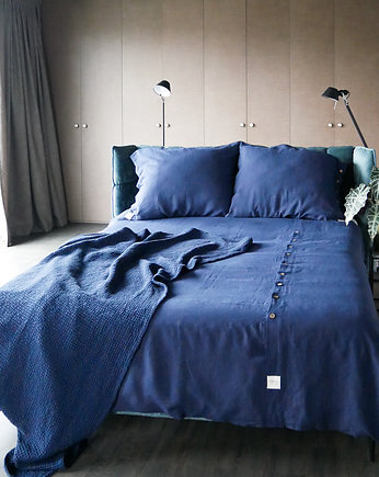 Skandynawska narzuta na łóżko len wafel, OSOBY - Prezent dla dwojga