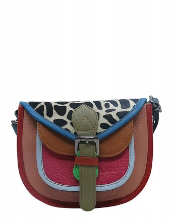 Torebka damska listonoszka skórzana regulowany pasek kolorowa OLIVKA, Olivka Warsaw