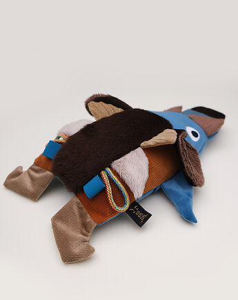 Dziki niebieski- zabawka wypełniona łuską orkiszu, Kokodyl