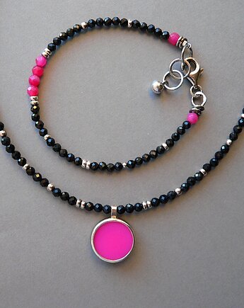 - turmaliny i różowy agat - komplet-, Emilia Woźniak