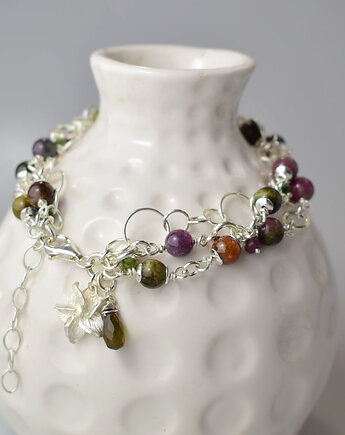 Turmalin w srebrze - bransoletka, Sunflower Kornelia Kubinowska