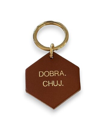 Brelok skórzany "Dobra. Chuj.", Boski Bajzel