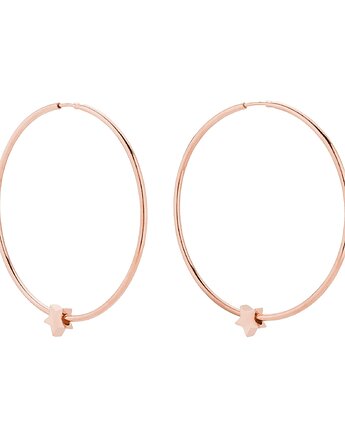 Duże kolczyki z różowego złota z gwiazdkami, SOTHO