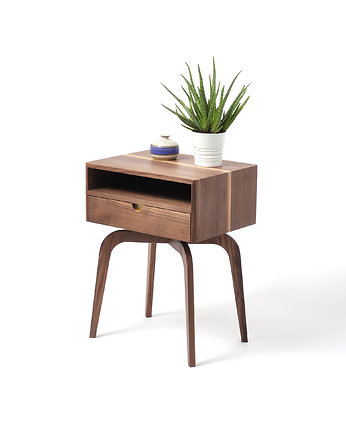 Szafka nocna z szufladą i półką. Mid Century, Pokojscy Studio