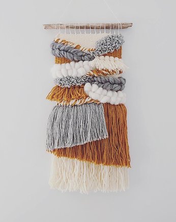 Makatka Makrama Musztarda, wool and stick