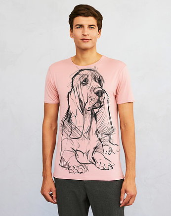 Basset Dog Men's T-shirt light pink, SELVA