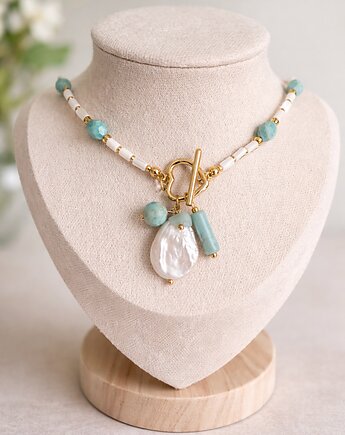 Naszyjnik z perłami i amazonitem, Pracownia Deco