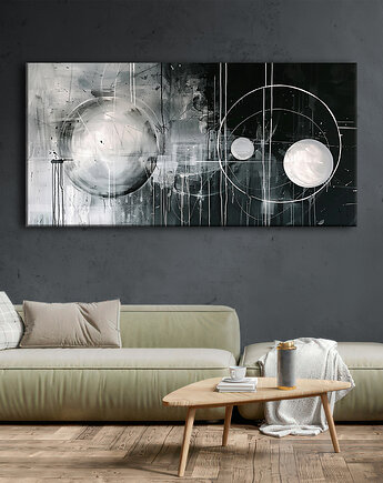 Kosmiczna Geometria - Obraz na płótnie, druk -  Abstrakcja, Impresjonizm #9, Black Sapphire Art
