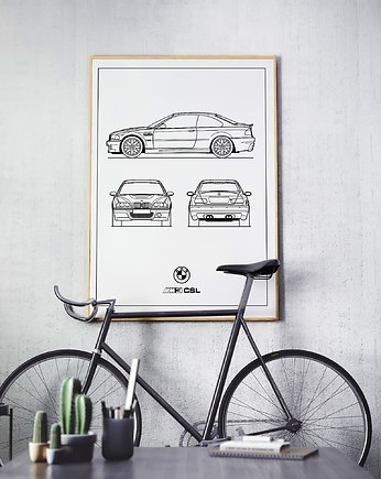 Plakat Legendy Motoryzacji - BMW M3 CSL, Peszkowski Graphic