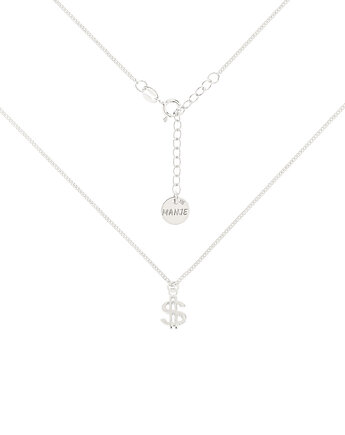 Srebrny choker pancerka z dolarem, MANJE