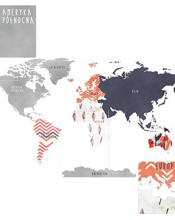 MAPA ŚWIATA DK336, Yoko Design