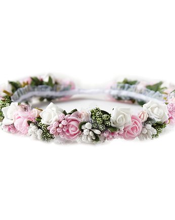 Wianek komunijny 2022 kwiaty białe różowe, FILIPOLA