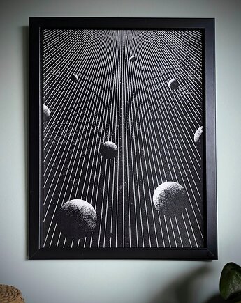 Ręcznie drukowany sitodruk "Kosmos" 28,5x40cm, Grafiki Natsona
