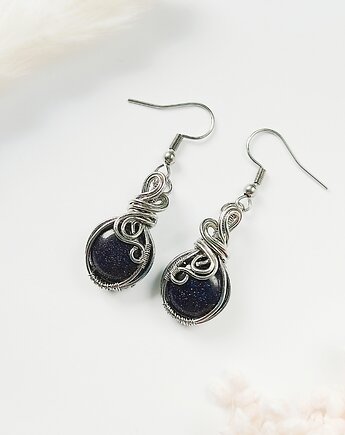 Kolczyki Noc Kairu stal chirurgiczna handmade wirewrapping, byNostawen