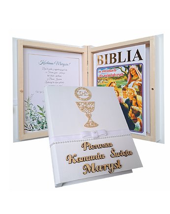 Pamiątka Pierwszej Komunii Świętej, Biblia,Perełki, Prowansalska Manufaktura