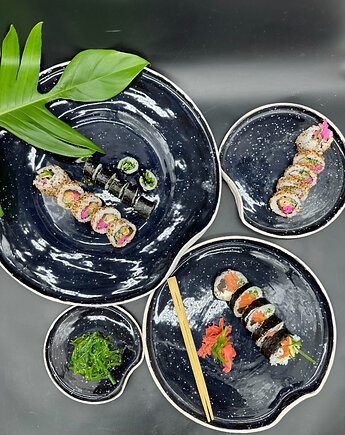 Manu Moon Stardust - zestaw 3 talerzy - Trojaczki, Manu Ceramika