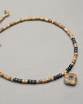 Jaspis krajobrazowy choker - Szlachetna kolekcja /19.04.26/, KiKa pracownia