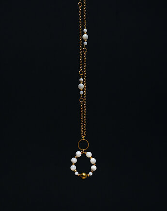 Długi naszyjnik wisior z masą perłową, AT NOON