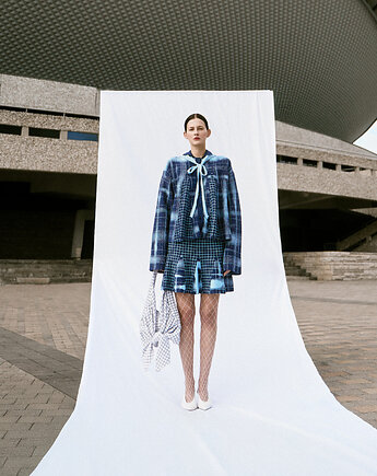 Żakardowa spódniczka w kratkę, Maja Pilarek