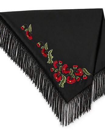 Chusta Polskie Maki (haft artystyczny), na ludowo