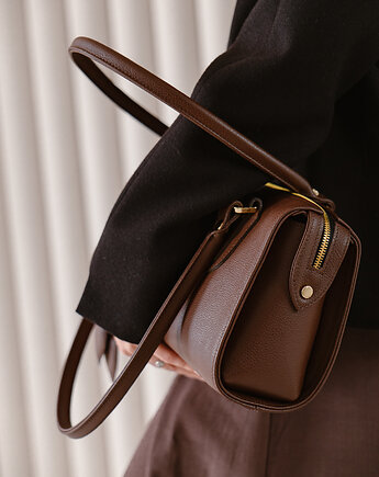 PERFECT BAG - skórzana torebka - brąz klasyczny, NASHE