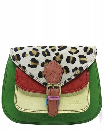 Torebka listonoszka elegancka regulowany pasek skórzana kolorowa OLIVKA, Olivka Warsaw