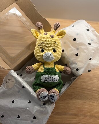 Żyrafa na szydełku, prezent dla dziecka, maskotka żyrafa, HANDMADE crochet by Klaudia