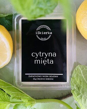 CYTRYNA & MIĘTA zapachowy wosk sojowy 60 g, iSkierka Manufaktura Świec