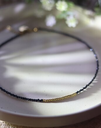 Minimalistyczny Naszyjnik z Czarnym Turmalinem, Księżycowa bijoux