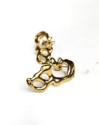 Ażurowe organiczne pozłacane kolczyki SMUGI, KOBELA