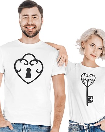 Koszulki dla pary klucz kłódka, EvienArt