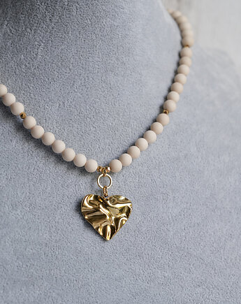 Naszyjnik z kamienia rzecznego z sercem, AT NOON