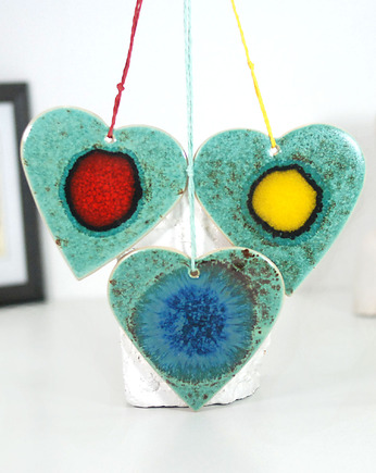 Ceramiczne serce paw - dekoracja okna i ściany, 10FingersArt