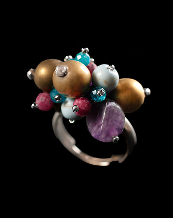 Pierścionek z ametystem, rubinem i apatytem.[ŁP15], Anillito